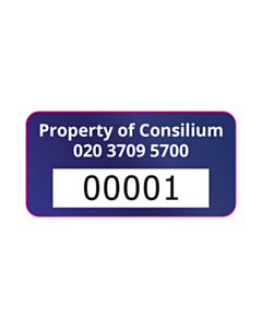 Property of Consilium Tamper Evident Asset Labels