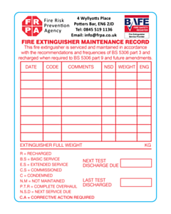 FRPA Fire Extinguisher Labels