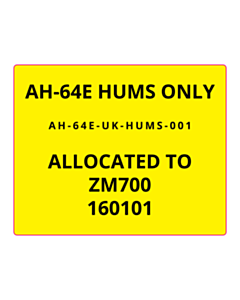 100x80mm AH-64E HUMS ONLY Labels