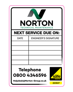Norton Next Service Due Labels