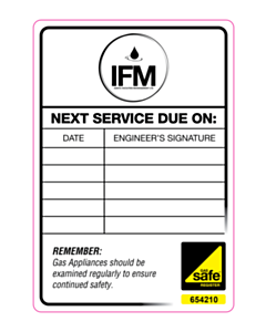 IFM Gas Safe Service Labels