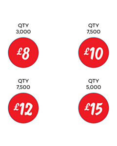 25mm Price Labels - 4 Sorts