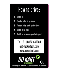 GoKart Manual Handle Labels EU