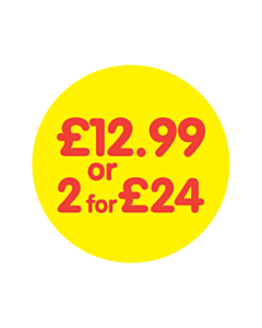£12.99 or 2 for £24 Labels