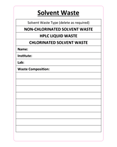 NBI Solvent Waste Labels 