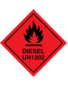 Diesel UN1202 Placard Labels 250x250mm