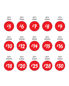 25mm Price Labels - 15 Sorts