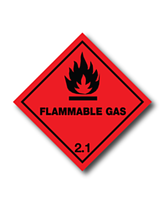 Flammable Gas 2.1 Label 100x100mm