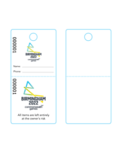 Birmingham 2022 Commonwealth Games Cloakroom Tags