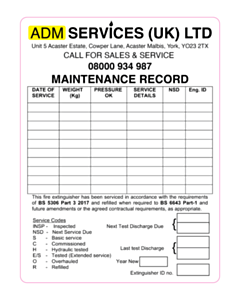 100x75mm ADM Service Labels 
