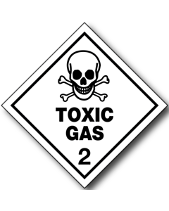Toxic Gas 2 Placard Labels 250x250mm
