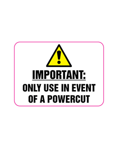 40.5x29mm Only Use in Event of a Powercut