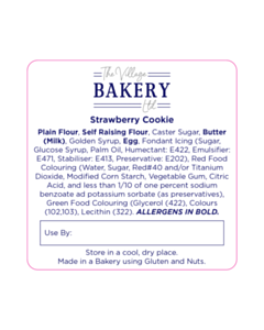 50x50 Village Bakery Cookie Ingredient Labels 