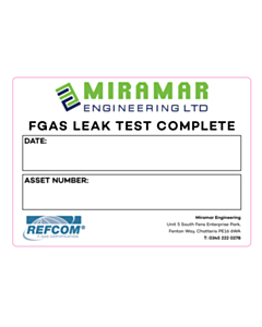 148x105mm FGAS Leak Test Labels 