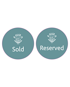 100mm Diameter Sold & Reserved Stickers