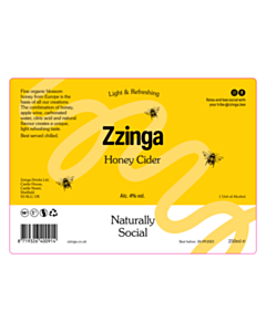 Zzinga Honey Cider Labels