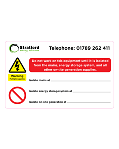 131x81mm Stratford Energy Dual Supply Labels