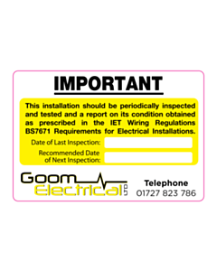 95x65mm Goom Electrical Period Inspection with Telephone 