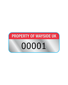 Property of Wayside UK ALuminium Asset Labels