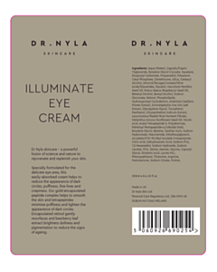 LB004NYC 250ml Illuminate Eye Cream Clinic Pack Label