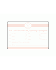 Cake Box Allergen Stickers Pink 76x51mm