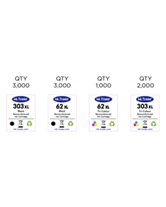 21x27mm Ink Trader Labels - 4 Sorts