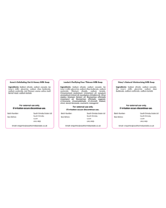60x60mm South Ormsby Estate Milk Soap Labels - 3 Sorts 