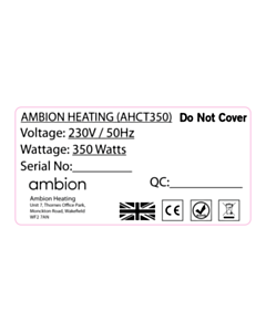 100x50 Ambion HP Sticker - New Design Uncut Wet Proof 