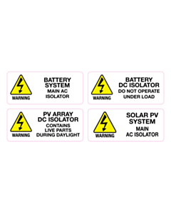 70x30mm AC/DC Battery Labels - 4 Sorts 