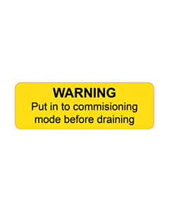 60x20mm Yellow Commissioning Mode Labels 
