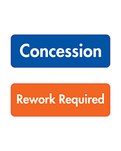 60x20mm Dynamic Imaging Concession / Rework Labels - 2 Sorts 