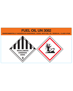 600x300mm Fuel Oil UN3082 Label