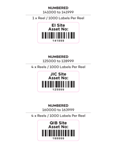 50x20mm Site Location Barcode Labels - 3 Sorts 