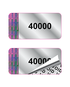 40x20mm Hologram Void Stickers with Numbering 