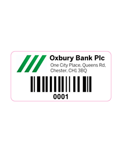 60x30mm Oxbury Bank Destructible Asset Labels 