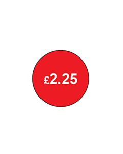 £2.25 Price Labels 20mm Permanent