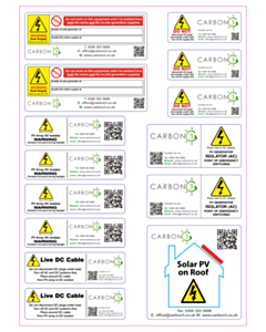 Carbon 3 Solar PV on Roof Labels 