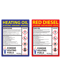 Exmoor Heating Fuels Labels - 2 Sorts