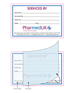 90x58mm Pharmed Serviced by Labels 