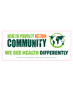 Health Poverty Action Window Stickers 