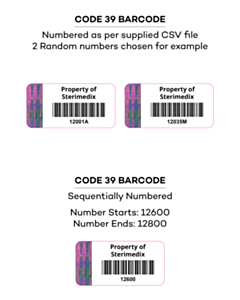 40x20mm Sterimedix Tamper Asset Labels 