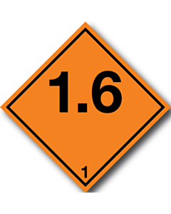 Explosive 1.6 Placard Labels 250x250mm