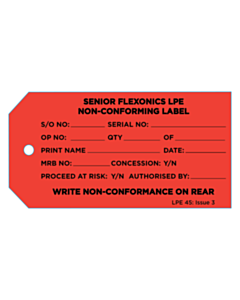 Senior Flexonics Non-Conforming Label