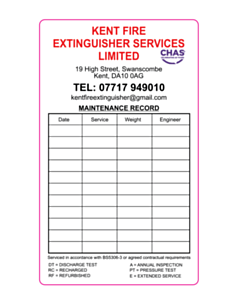 75x125mm KFRS Fire Extinguisher Labels