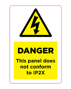 60x90mm Danger IP2X Labels