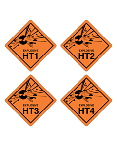 50x50mm Explosive Labels - 4 Sorts