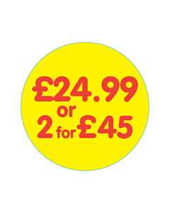 40mm Diameter Price Labels - £24.99 or 2 for £45