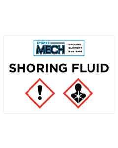 148x210mm Pro Mech Hire Shoring Fluid Label