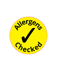 25mm Diameter Allergen Check Labels