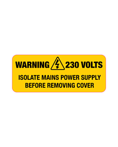 50x20mm 230 Volts Warning Label